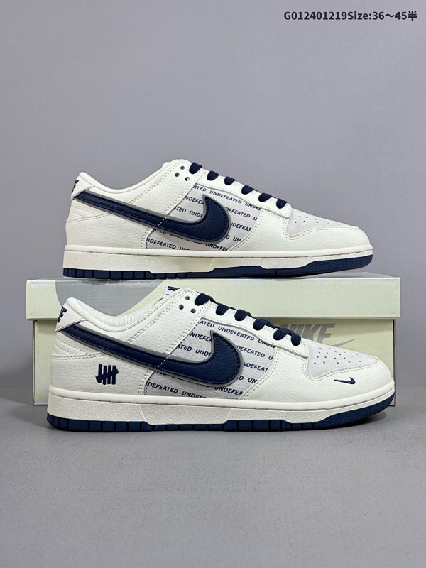 24036-45半 定制球鞋 Undefeated x Nike Dunk SB Low Und x 耐克 SB 低帮 联名灰白蓝货号XX2026-666