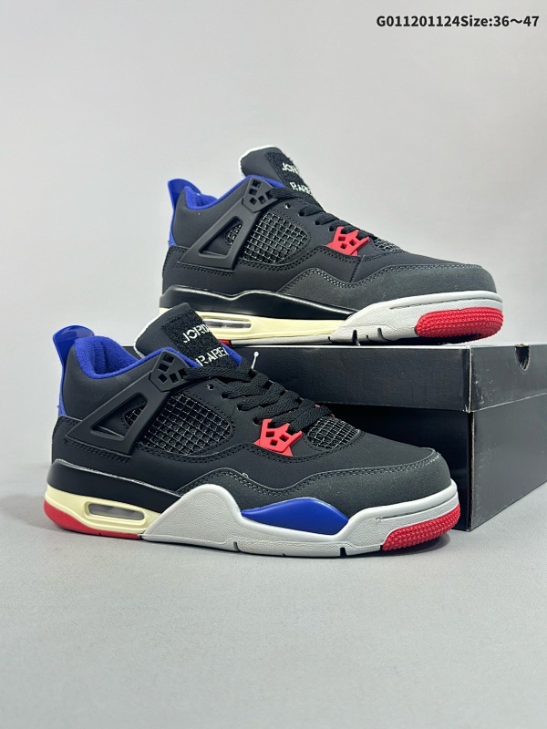 12036-47 Air Jordan 4 Retro "Rare Air Laser" 黑蓝红 AJ4 乔丹4代 aj4 乔4 黑蓝红 乔丹篮球鞋系列货号FV5029-003