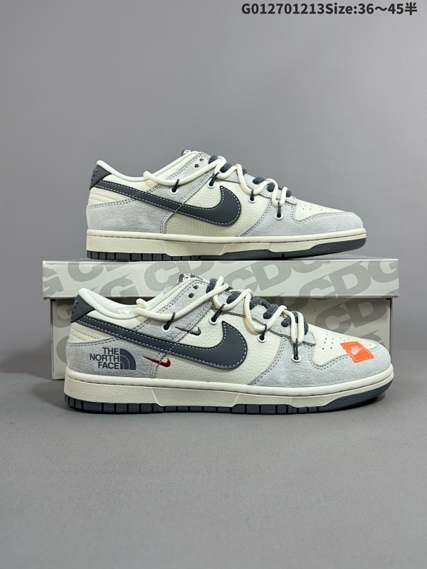 27036-45半 定制球鞋 The North Face x Nike Dunk SB Low 北面 x 耐克 SB 低帮 灰白解构鞋带货号YX5066-253