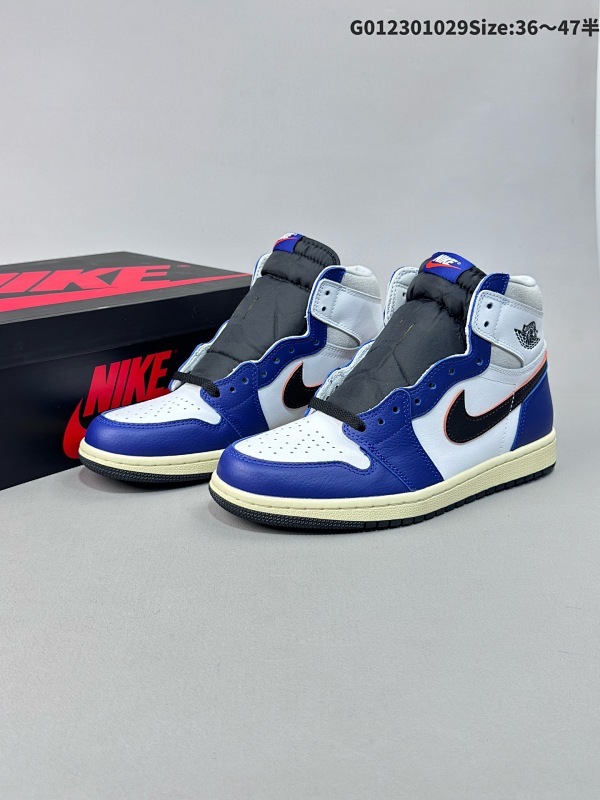 23036-47.5半 Air Jordan 1 Retro High OG 高帮 蓝白黑 AJ1 乔丹1代 aj1 乔1 高邦货号DZ5485-100