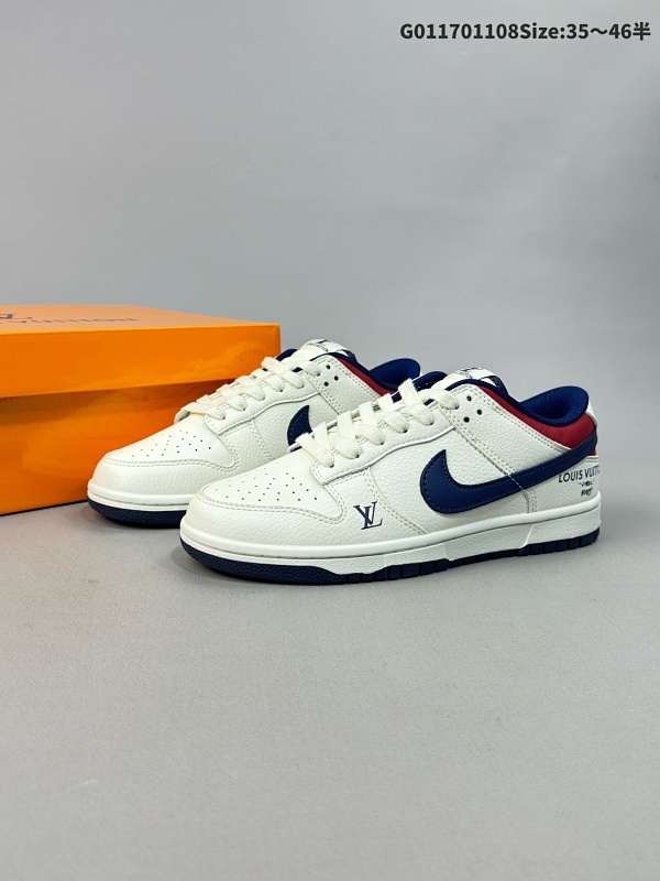 17035.5-46半 定制球鞋 Louis Vuitton x Nike Dunk SB Low 路易威登 x 耐克 SB 低帮 LV联名白蓝红货号XX2025-313