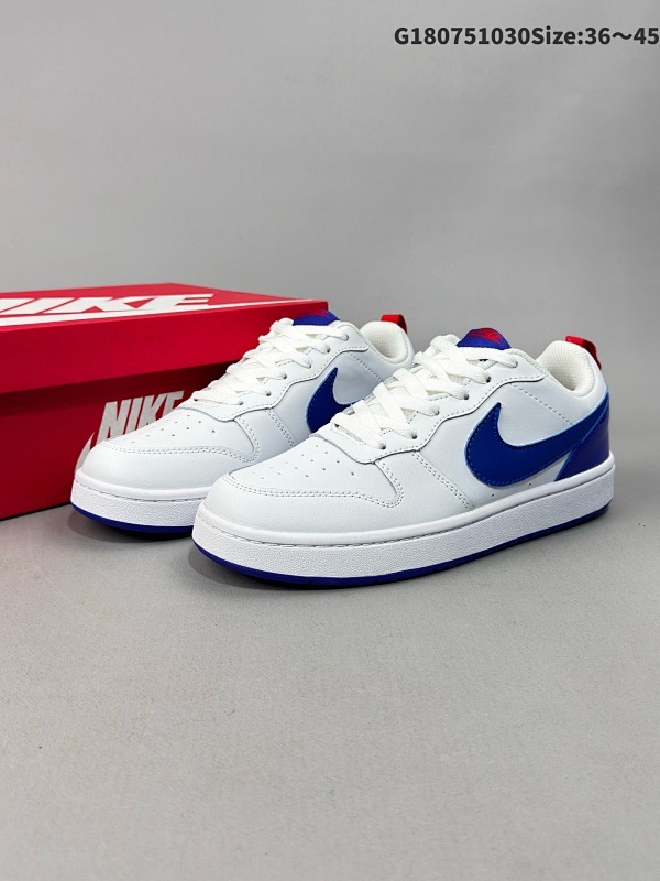 7536-45超级福利 Nike Court Borough Low 低帮百搭透气休闲运动板鞋男女鞋货号FB1394-101