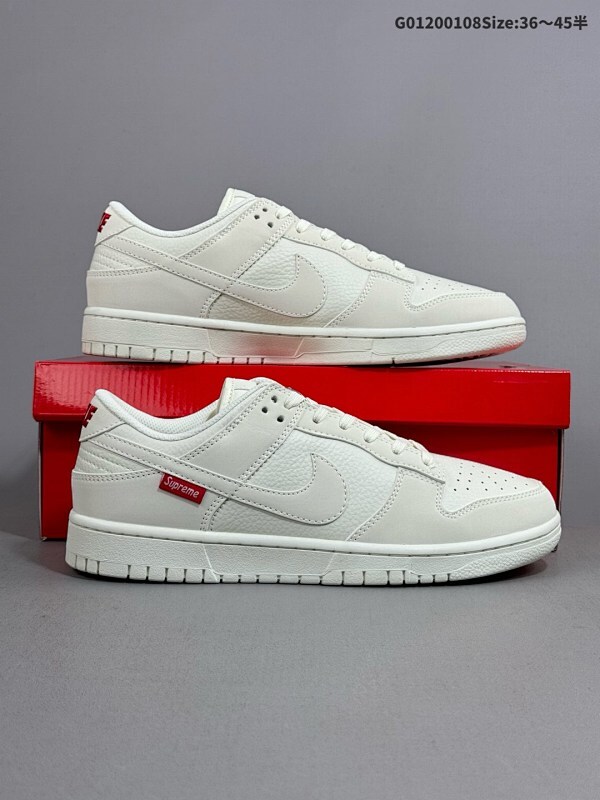 20036-45半 定制球鞋 Supreme x Nike Dunk SB Low Supreme x 耐克 SB 低帮 联名米白3M反光货号FC1688-146B