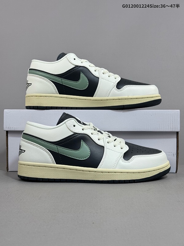 20035.5-47.5半 Air Jordan 1 Low WMNS "Jade Smoke" 低帮 黑灰绿 AJ1 乔丹1代 aj1 乔1 低邦货号DC0774-001