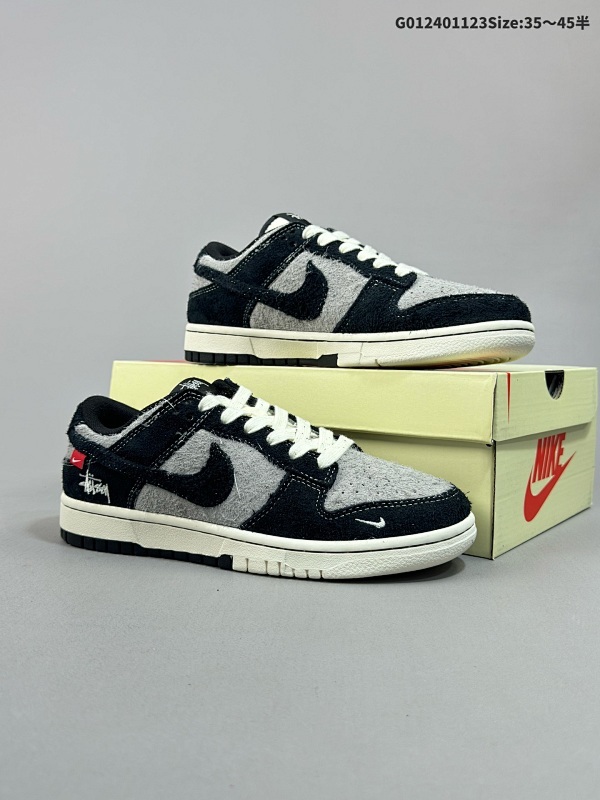 25036-45半 公司级 头层定制球鞋 Stussy x Nike Dunk SB Low 斯图西 x 耐克 SB 低帮 联名黑灰货号MM1089-028