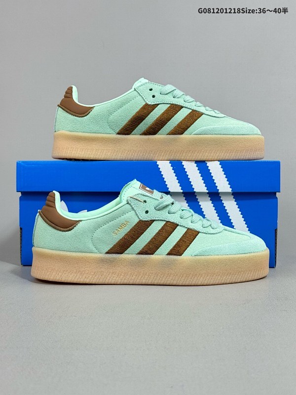 12036-40半 公司级阿迪达斯三叶草Adidas Originals Sambae VALENTINE 桑巴舞系列绅士德训足球风百搭低帮休闲运动板鞋 货号:JH8835