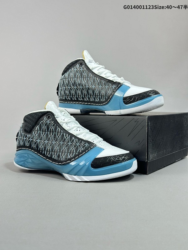 40040-47.5半 终端版本渠道供应 TITAN x Jordan Air Jordan 23 黑蓝 采用原厂全掌TPU支撑 原厂橡胶鞋底 原厂渠道真炭货号318376-041
