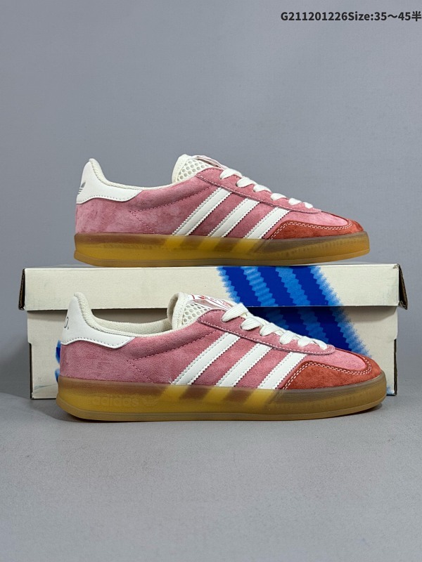 12035.5-45半 公司级adidas Originals Gazelle INdoor 三叶草休闲防滑耐磨低帮板鞋 鞋头出色设计货号:IH8543