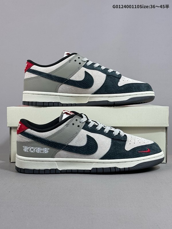 24036-45半 定制球鞋 Nike Dunk SB Low 耐克 SB 低帮 蛇年限定 藏青灰货号LW1818-109