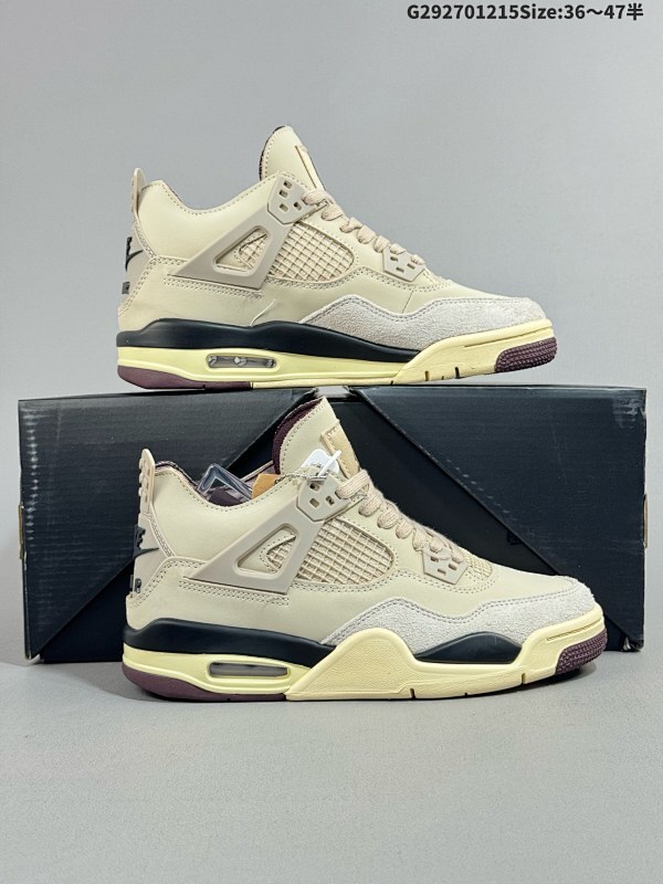 27036-47.5半 A Ma Maniere x Air Jordan 4 Retro "Violet Ore" 联名白棕 AJ4 乔丹4代 aj4 乔4 联名白棕货号FZ4810-200