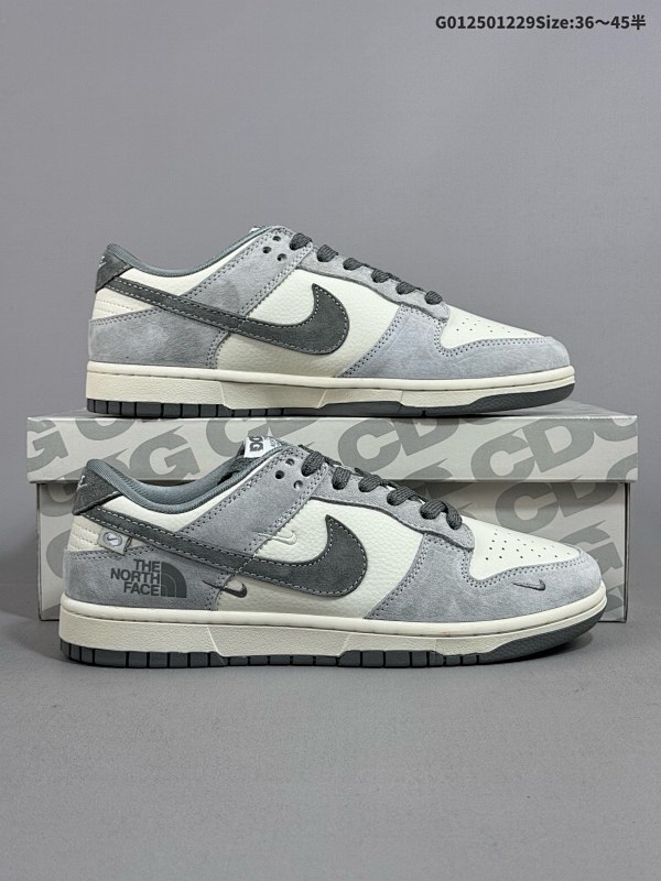 25036-45半 定制球鞋 The North Face x Nike Dunk SB Low 北面 x 耐克 SB 低帮 联名灰白货号XX3168-009