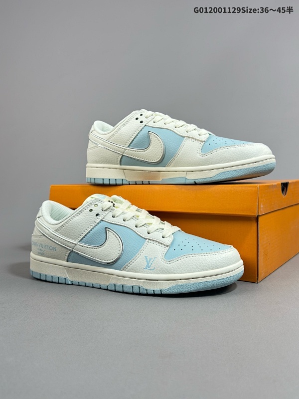 20036-45半 定制球鞋 Louis Vuitton x Nike Dunk SB Low 路易威登 x 耐克 SB 低帮 LV联名白蓝货号BB8766-209