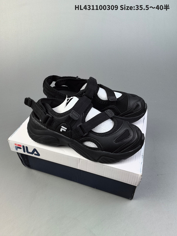 110 FILA FUSION斐乐玛丽珍凉鞋女鞋 2023夏新款凉拖魔术贴海螺沙滩鞋货号T12W321401FSH 编码HL431100309 Size:35.540半