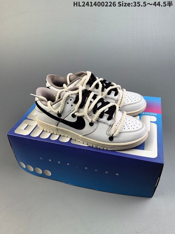 140 NK Dunk Low 解构双鞋带 低帮板鞋 野鹤制造 货号DJ6188-101  HL241400226 Size:35.544.5半