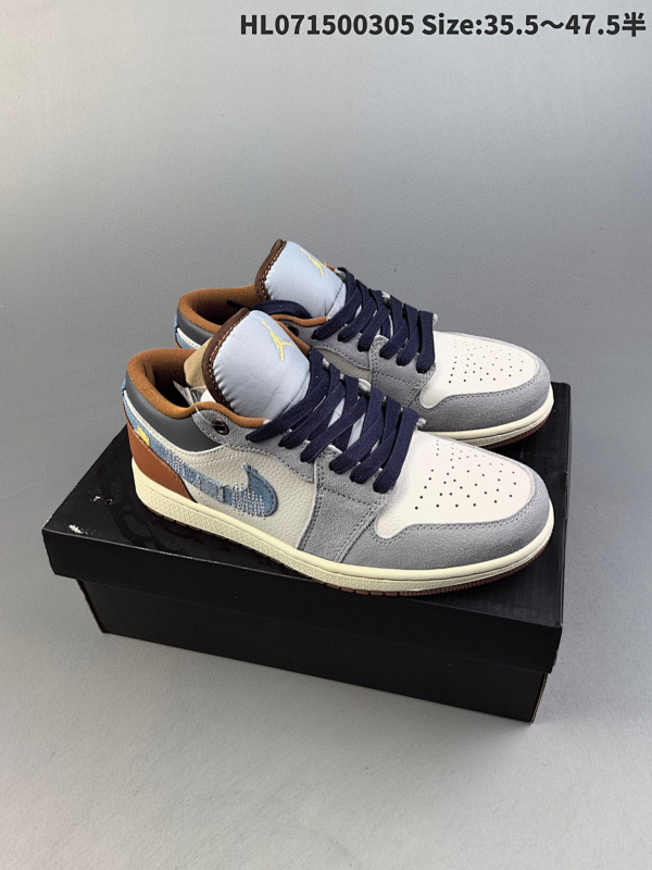 150头层带半码 Air Jordan 1 Low 低帮 白蓝棕情人节 HL071500305 Size:35.547.5半男货号FZ5042-041 女货号FZ5046-041