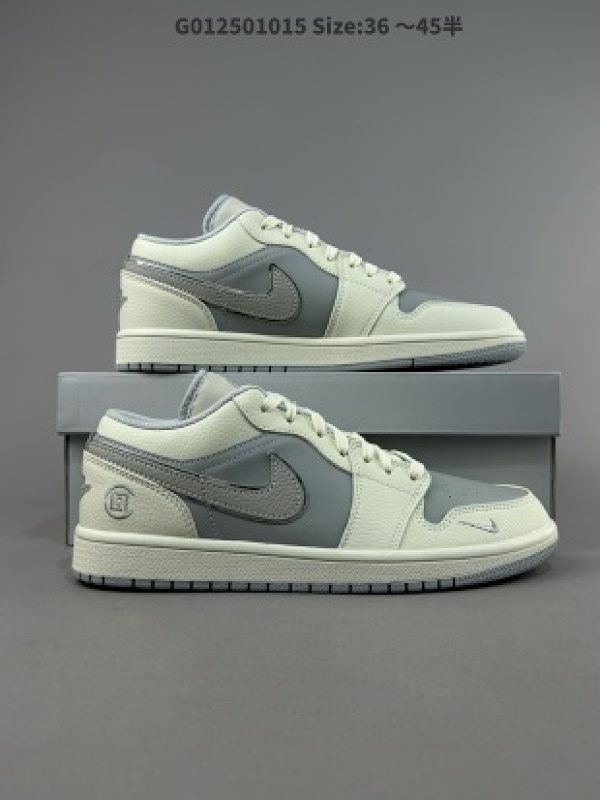 CLOT x Air Jordan 1 Low 陈冠希 Clot x AJ1 低帮 联名米白灰 AJ1 乔丹1代 aj1 乔1 低邦 联名白紫金 乔丹篮球鞋系列 货号DC2024-024