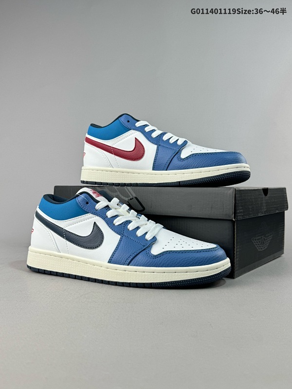 14036-46半 Air Jordan 1 Low "Motion" 低帮 红蓝鸳鸯勾 AJ1 货号HM3711-144