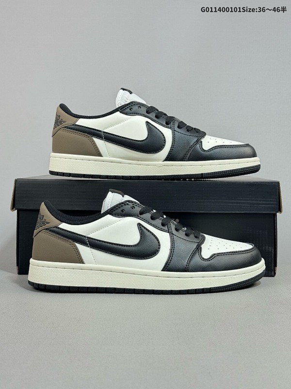 14036-46半 Air Jordan 1 Low OG "Mocha" 低帮 黑白棕货号CZ0790-102