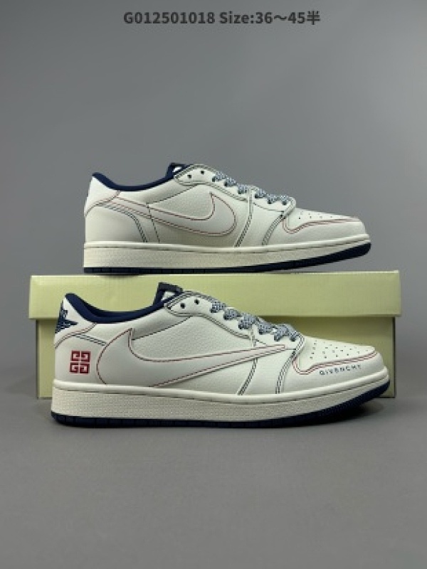 Givenchy x Travis Scott x Air Jordan 1 Low 纪梵希 x AJ1 低帮 米白红倒勾联名货号XY2688-115