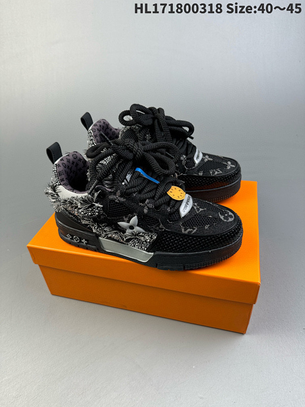 180 全新LV路易威登Louis Vuitton Trainer Sneaker Low休闲运动文化百搭板鞋  编码 HL171800318 Size:4045
