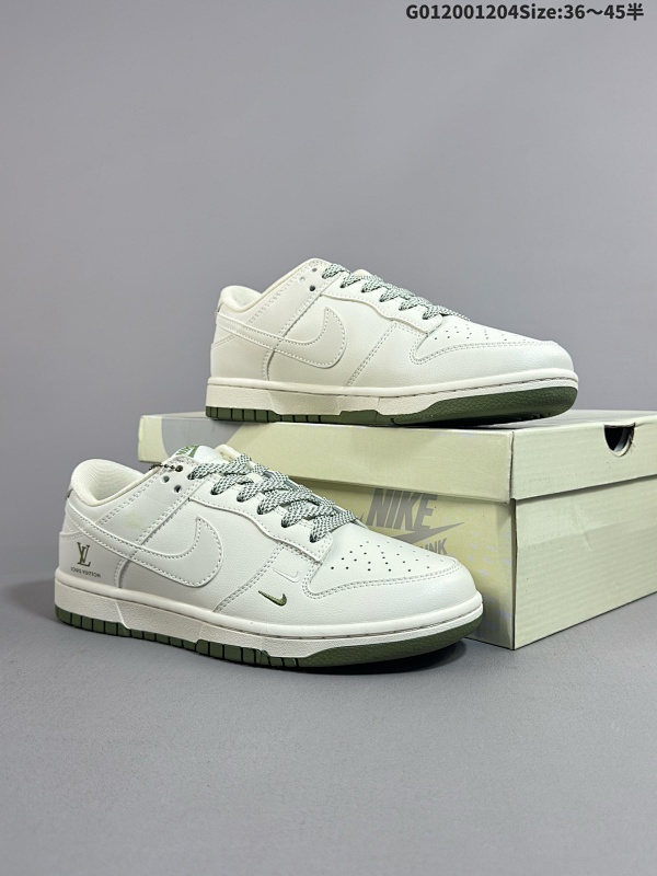 20036-45半 定制球鞋 Louis Vuitton x Nike Dunk SB Low 路易威登 x 耐克 SB 低帮 LV联名米绿双勾货号XX2025-318