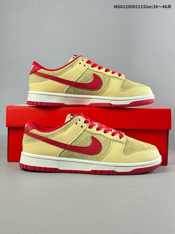 20036-46半 公司级Nike Dunk Low Waffle草莓华夫格棕色耐克低帮板鞋电绣工艺货号:HJ9100-294