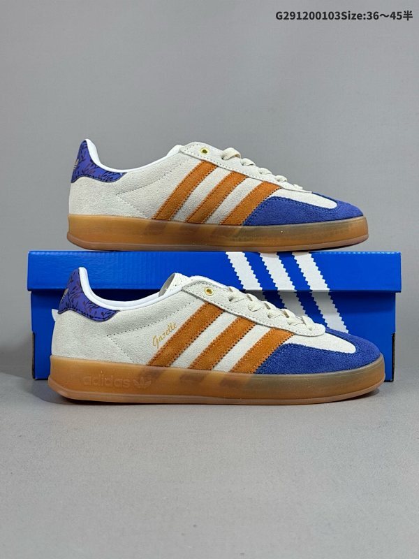 12036-45半 阿迪达斯 Adidas Originals Gazelle Indoor 复古三叶草防滑透明橡胶板鞋经典运动鞋货号JQ0956