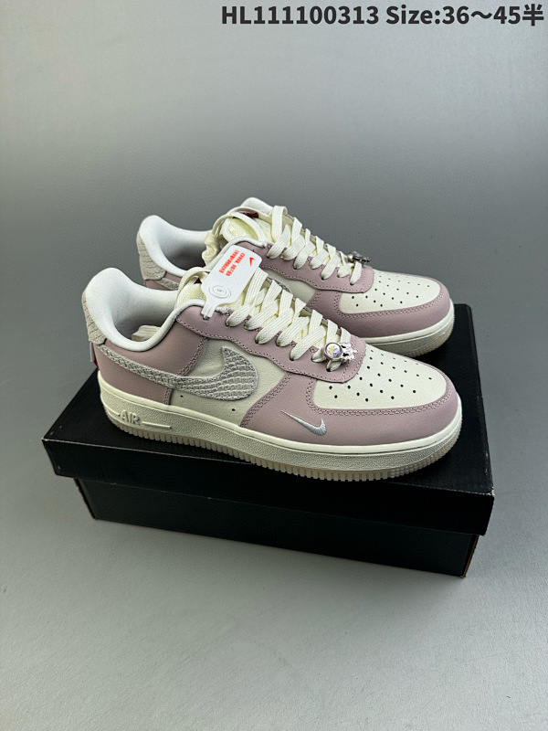 110 真标耐克Nike Air Force 1 Low  空军一号低帮百搭休闲运动板鞋柔ID: HL111100313 Size:3645半