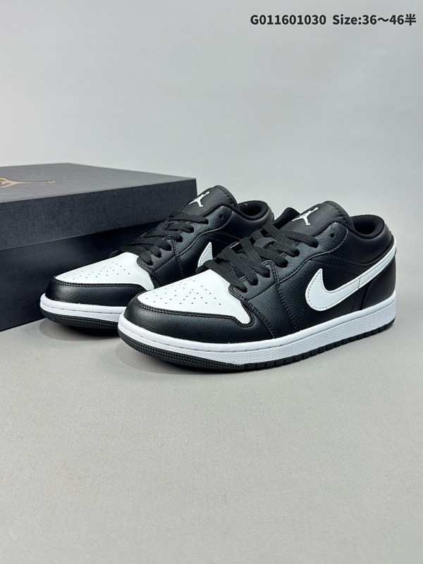 16036-46半 Air Jordan 1 Low "Orca" 低帮 黑白色 AJ1 乔丹1代 aj1 乔1 低邦 黑白色 男女同款货号553558-043
