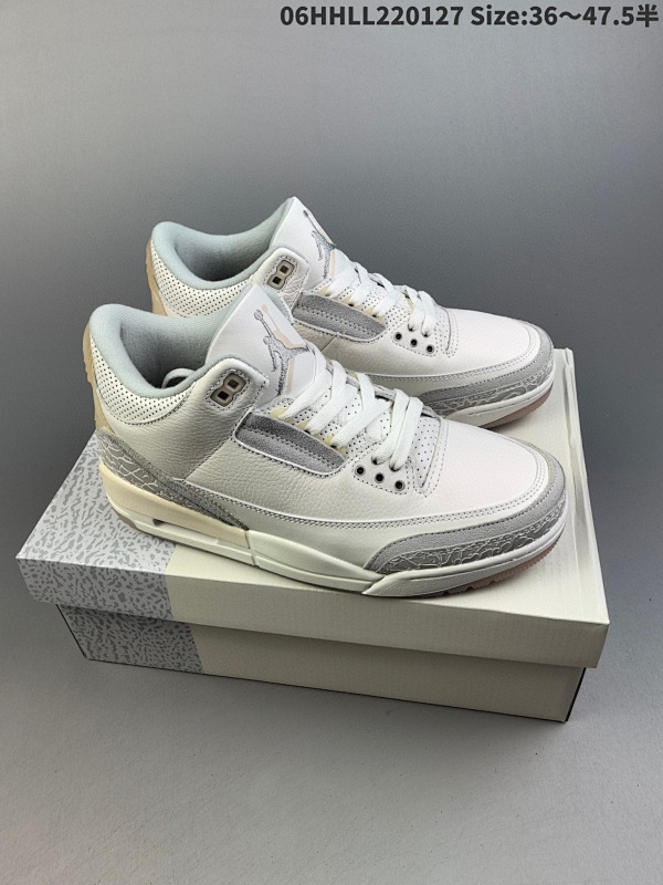260头层带半码 Air Jordan 3 Retro Craft "Ivory" 象牙白 AJ3 乔丹3代06HHLL220127 Size:3647.5半货号FJ9479-100
