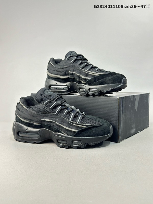24036-47半 公司级COMME DES GARCONS SHIRT x Nike Air Max 95潮流防滑轻便 低帮 气垫跑步鞋 货号:CU8406-001
