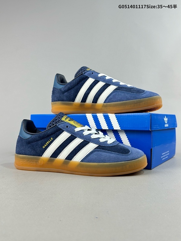 12035-45半 阿迪达斯 Adidas Originals Gazelle Indoor复古三叶草防滑透明橡胶板鞋经典运动鞋货号JI0322
