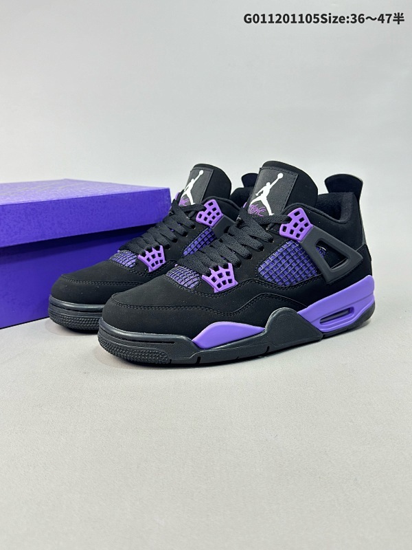 12036-47.5半 Air Jordan 4 Retro 黑紫 AJ4 乔丹4代 aj4 乔4 黑紫 乔丹篮球鞋系列 货号CT8527-018