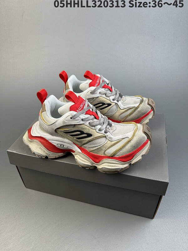 350纯原版本 Balenciaga Cargo 巴黎世家 网布系带 低帮 做旧白红 05HHLL320313 Size:3645货号785754 W2MV1 2160