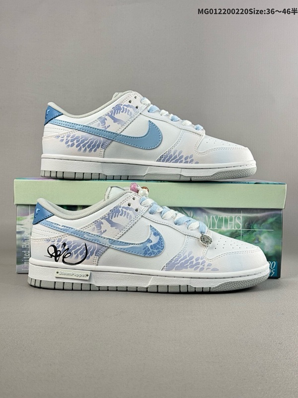 22036-46半 公司级Nike Dunk CNY蛇年 蒸汽木偶 灵蛇之 珠礼盒 新中式中国风 防滑 低帮 板鞋 女款蓝白>货号为DD1391-103