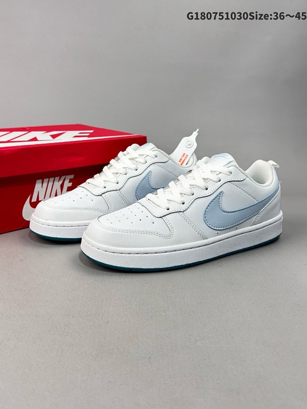 7536-45超级福利 Nike Court Borough Low 低帮百搭透气休闲运动板鞋男女鞋货号FB1394-101
