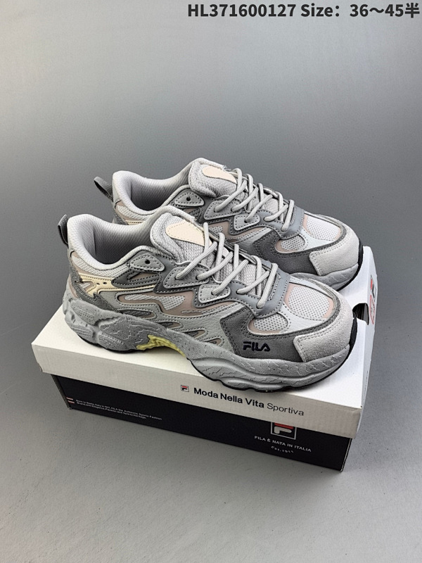 160 FILA 斐乐 蕨草鞋FERN男女鞋运动鞋2023秋新款户外老爹鞋反光休闲鞋货号 货号F12M331101FAWHL371600127 Size3645半