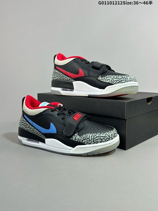 11036-46半 Air Jordan Legacy 312 Low "Chicago Flag" 低帮 黑蓝红爆裂纹 AJ312男货号CD7069-004 女货号CD9054-004