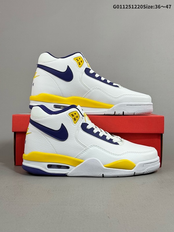 12536-47 Nike Air Flight Legacy 89 耐克 89款 白蓝黄湖人 以白色调为主色调货号BQ4212-102