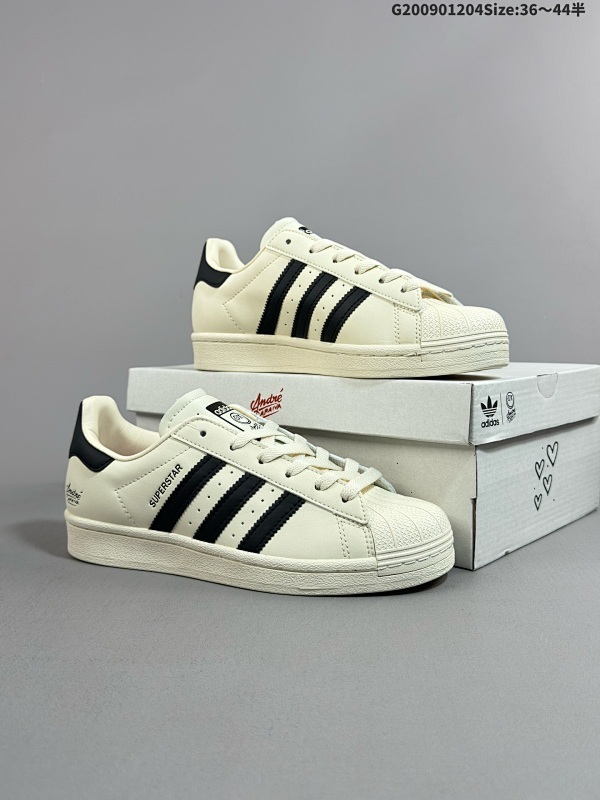 9036-44半 阿迪达斯Adidas三叶草 Originals Superstar"Sail/Green/Lace"贝壳头系列低帮经典百搭休闲运动板鞋 货号:GZ2203