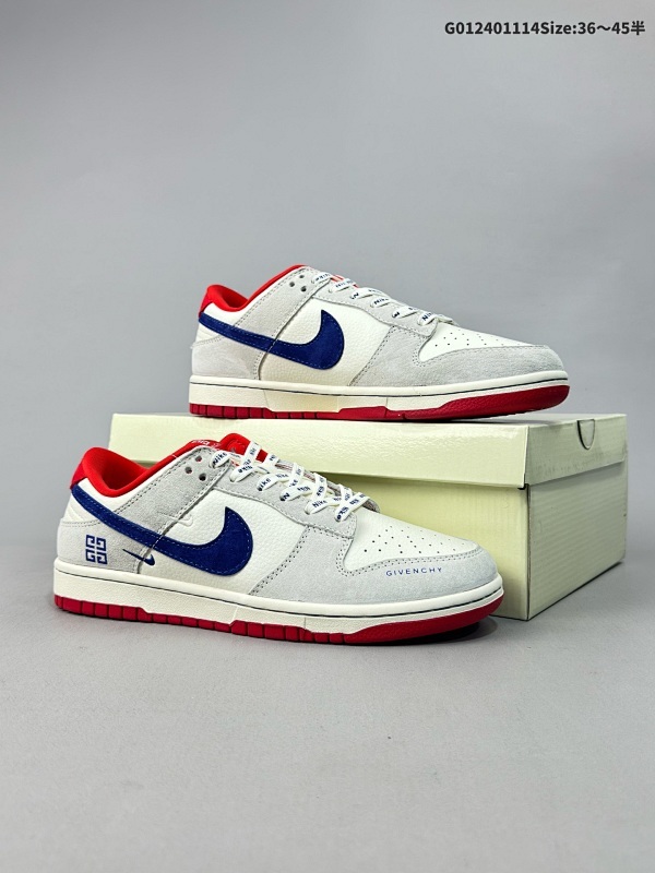 25036-45半 公司级 头层定制球鞋 Givenchy x Nike Dunk SB Low 纪梵希 x 耐克 SB 低帮 联名灰蓝红货号CF3688-033