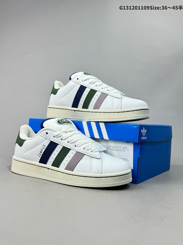 12036-45半 Adidas 阿迪达斯 Campus Bold 00S 三叶草校园休闲板鞋 经典白搭情侣板鞋  官方货号:IH3279