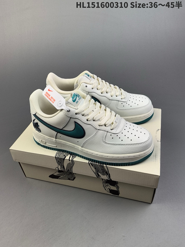 160 Air Force 1 '07 Low 机甲白绿 空军低帮 原楦头原纸板 打造纯正空军版型编码#HL151600310 Size:3645半货号KK1256-659