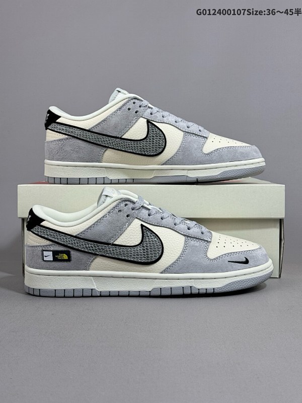 24036-45半 定制球鞋 The North FACE x Nike Dunk SB Low 北面 x 耐克 SB 低帮 北面联名灰白黑货号KK1333-019