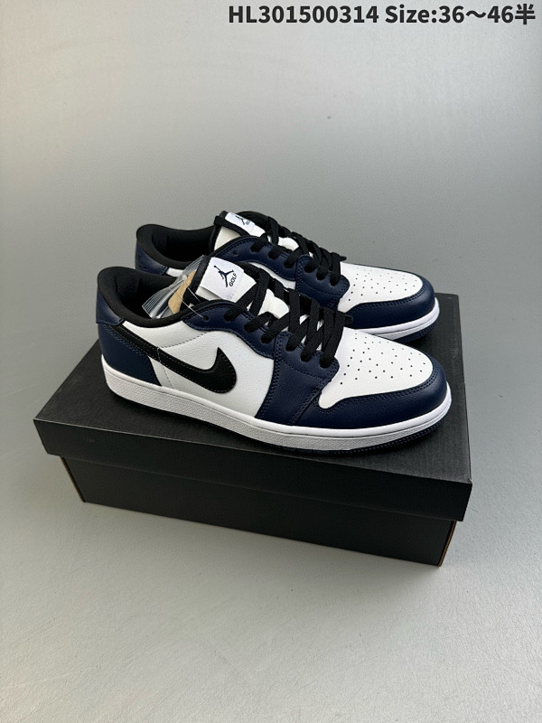 150头层带半码 Air Jordan 1 Low Golf 低帮 高尔夫午夜蓝 AJ1 乔丹1代HL301500314 Size:3646半货号DD9315-104