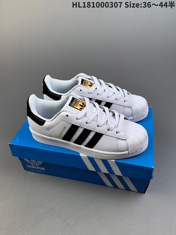 100 阿迪达斯 ADIDAS SUPERSTAR 三叶草经典贝壳头系列 编码HL181000307 Size:3644半货号C77124