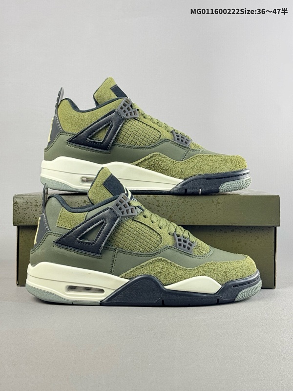 16036-47.5半 Air Jordan 4 Retro "Olive Canvas"  军绿色 AJ4 乔丹4代 aj4 乔4 橄榄绿货号FB9927-200