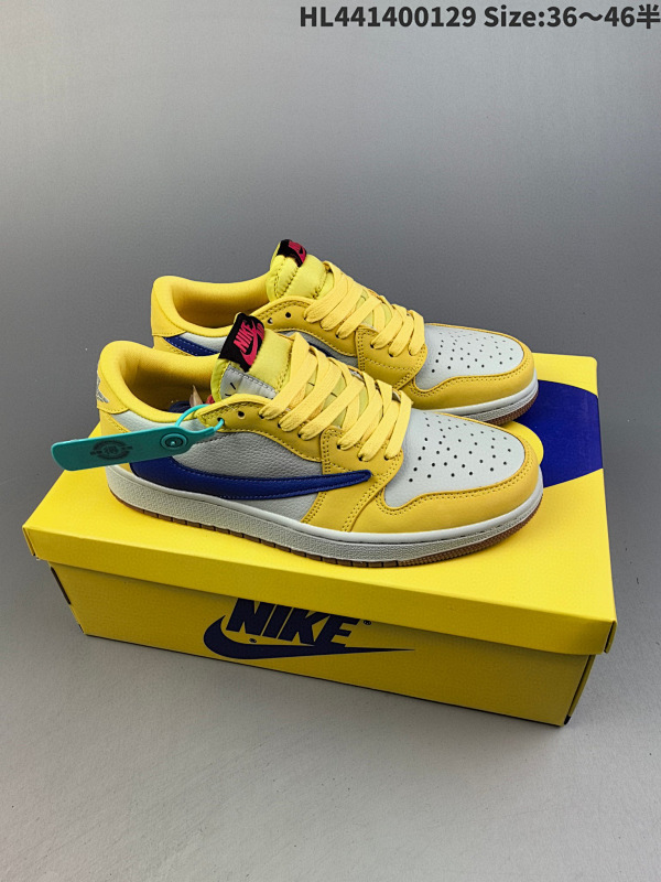 140 Travis Scott x Air Jordan 1 Low "Canary" 低帮 HL441400129 Size:3646半货号DZ4137-700