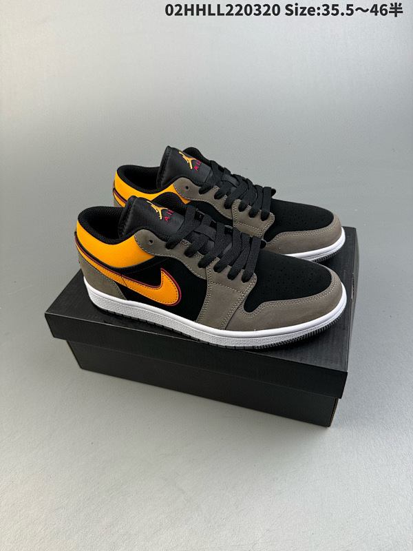 220纯原版本 Air Jordan 1 Low 低帮 灰黑黄02HHLL220320 Size:35.546半货号FN7308-008