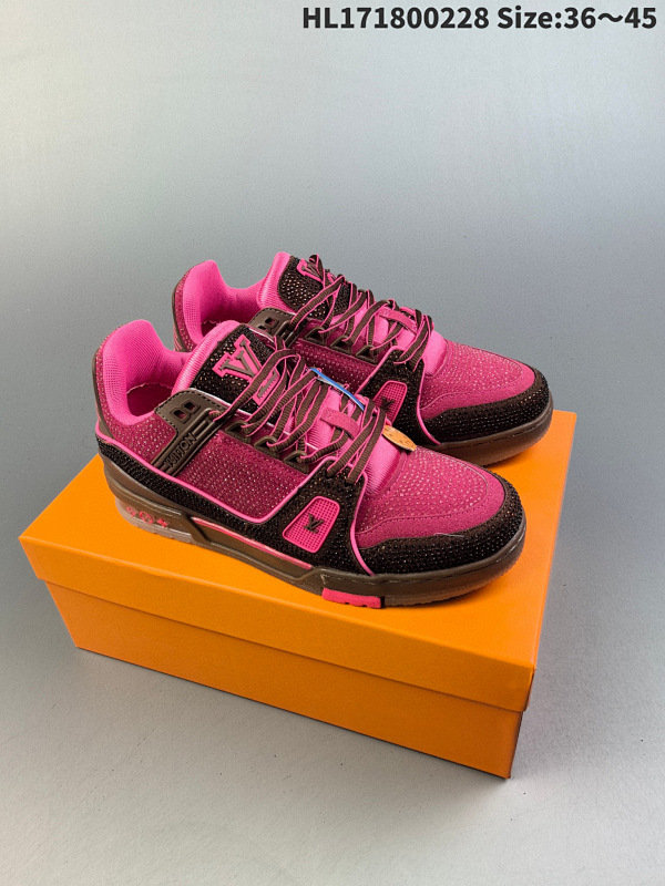 180 全新LV路易威登钻石Louis Vuitton Trainer Sneaker Low休闲运动文化百搭板鞋  ID:HL171800228 Size:3645